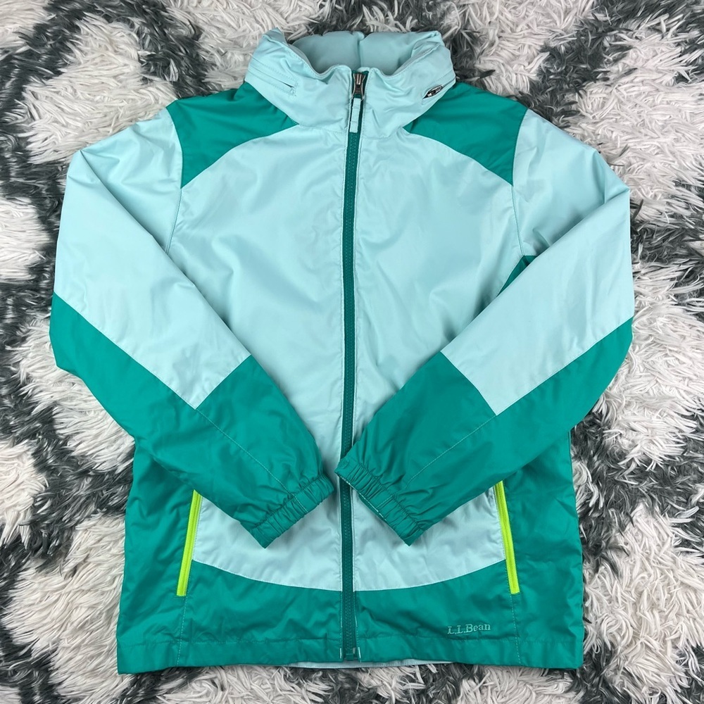 L.L. Bean Youth Jacket Full Zip Green With Hood Size Large (14-16)